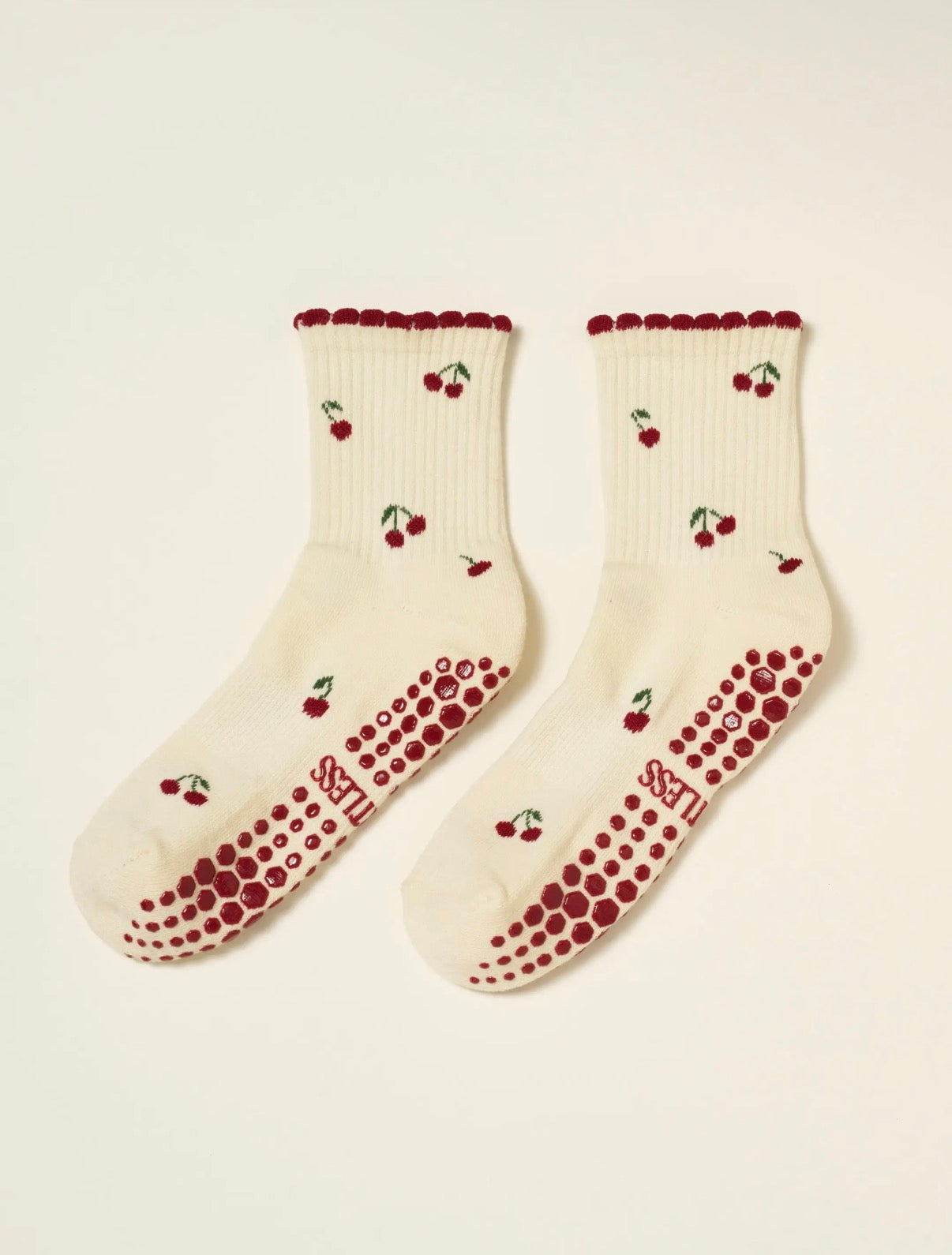 cherry pilates socks
