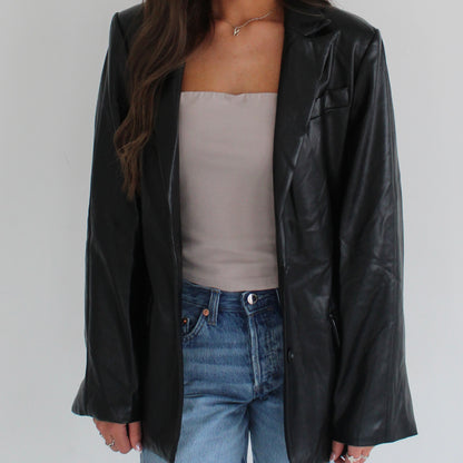the midnight leather blazer