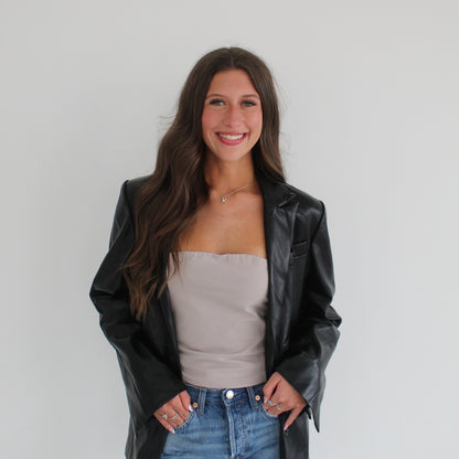the midnight leather blazer